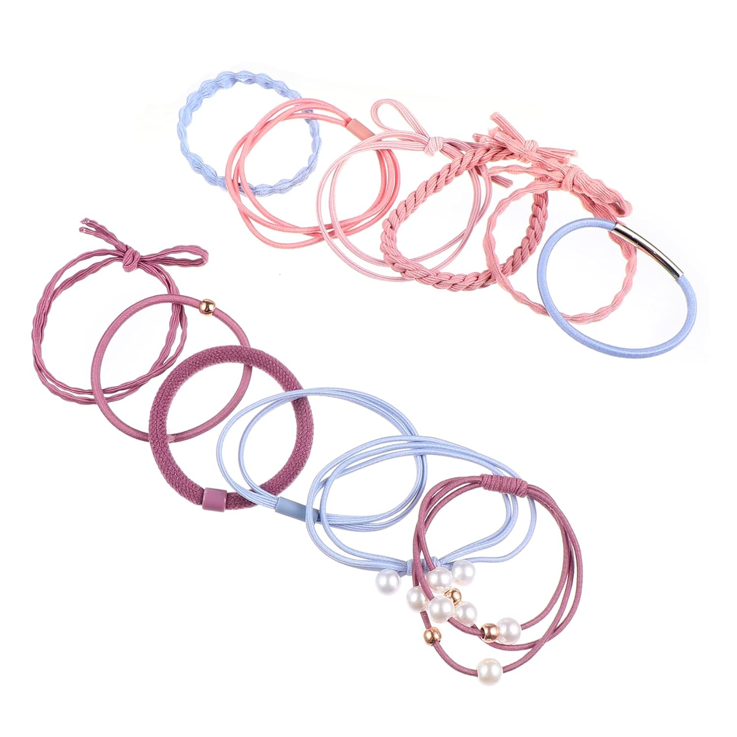 WOONEKY 24pcs Hair Ties Fashionable Elastic Hair Scrunchies for Women Soft Cloth Ponytail Holders for Daily Use and Stylish