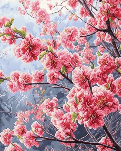 AxiangziK Cross Stitch Kits for Adults Beginners,Plum Blossom Branches DIY Gift Embroidery Needlework Crafts Home Decor 12x16 inch Easy (11CT Pre-Printed)