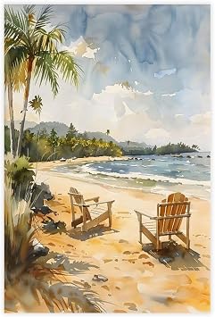 ZJLAMZ Noosa Main Beach Watercolor Painting Travel Print Wall Art Poster Home Decor Art Lovers Gift Australia Wall Art Canvas Poster Wall Art Print Unframe 20x30inch50x75cm