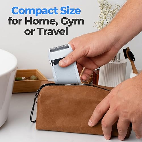 Miniatura 10 de Pop Sonic Zip Afeitadora compacta para hombres a prueba de salpicaduras IPX4 se acerca - Azul