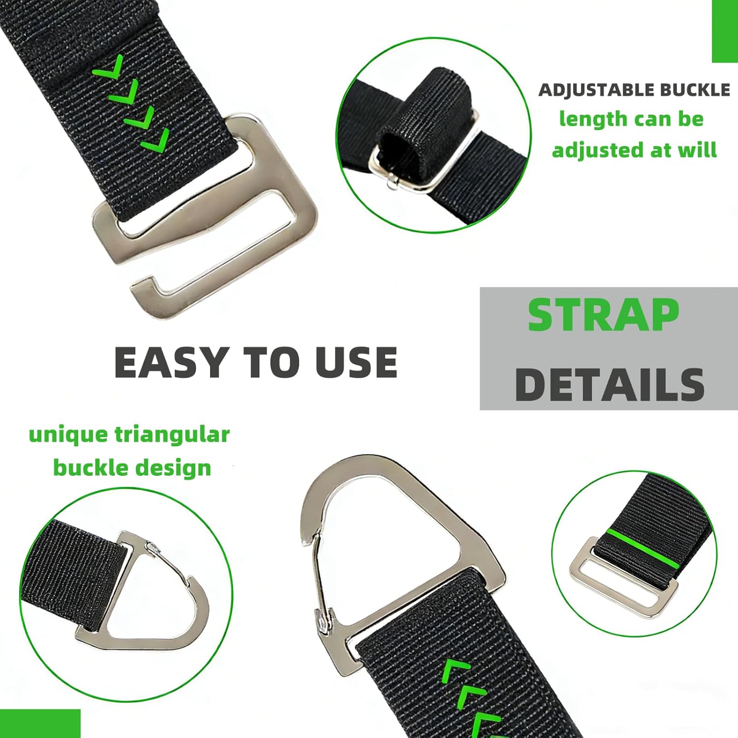 Metal Heavy Duty Extension Cord Organizer 7 Pack Black 17" Adjustable Storage Straps with Triangle Hooks for Garage Workshop & Tool Storage Ideal for Men's Gadgets and Cable Management