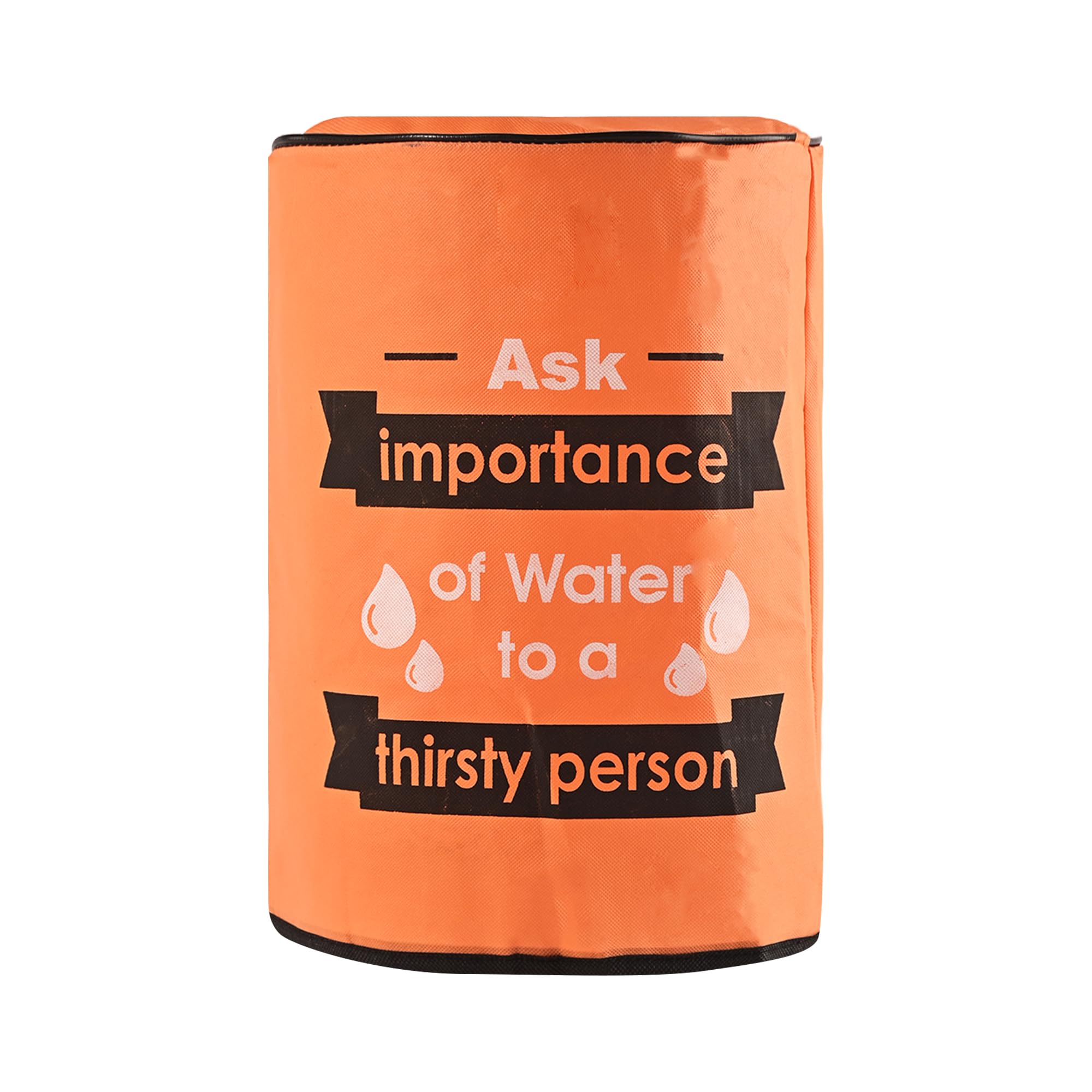 Kuber Industries Water Camper Cover | 20 Ltr-Water Level Indication Camper Cover | Round Dust & Spill Protector Dispenser Bottle Cover | Printed-Orange-image-12