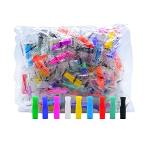 Silicone Straw Tips for Stainless Steel 100Pcs Multicolored Reusable Silicone Tip for Metal Rubber Straws Covers with Individually