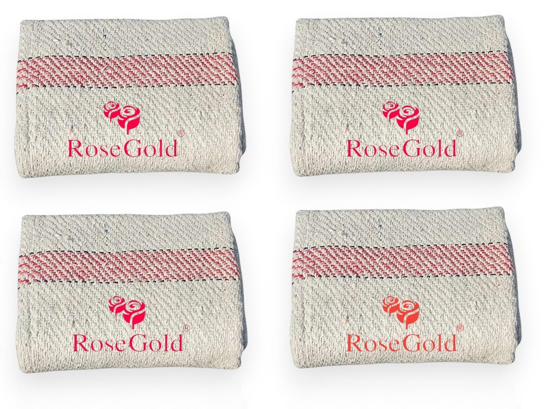 Rose Gold Cotton Floor Cleaning Cloth/Floor Duster/Pocha, 600 GSM (Off White, Large Size, 30x30 inch) Pack of 4