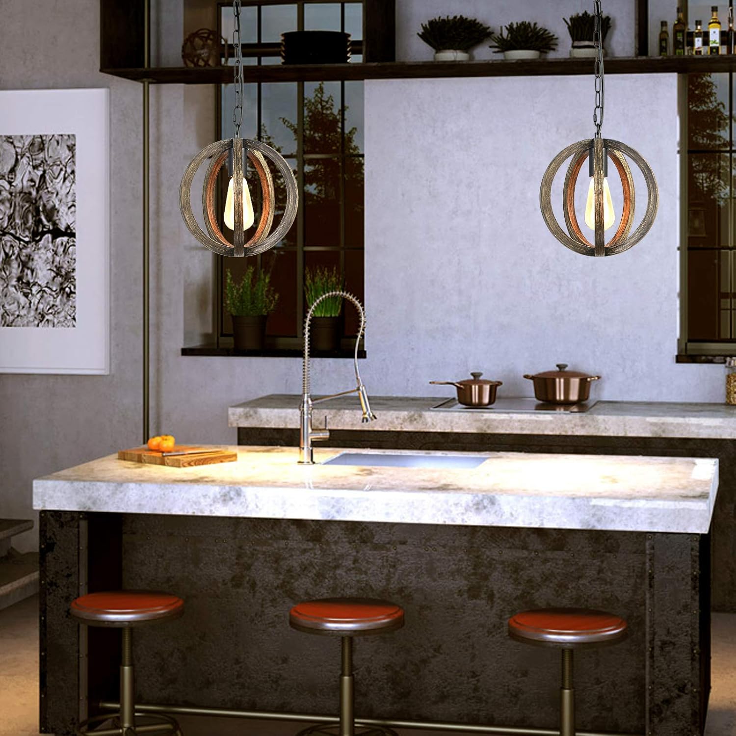 Black Friday Sale 2022 Farmhouse Pendant Light Dining Room Lighting Fixtures Hanging Wood Chandelier 9.8'' Handmade Cage Fixtures for Kitchen Island, Hallway,Dining,Bedrooms,Entryway DOHOMER Super Sale 🛒 Farmhouse Pendant Light Dining Room Lighting Fixtures Hanging Wood Chandelier 9.8'' Handmade Cage Fixtures for Kitchen Island, Hallway,Dining,Bedrooms,Entryway DOHOMER