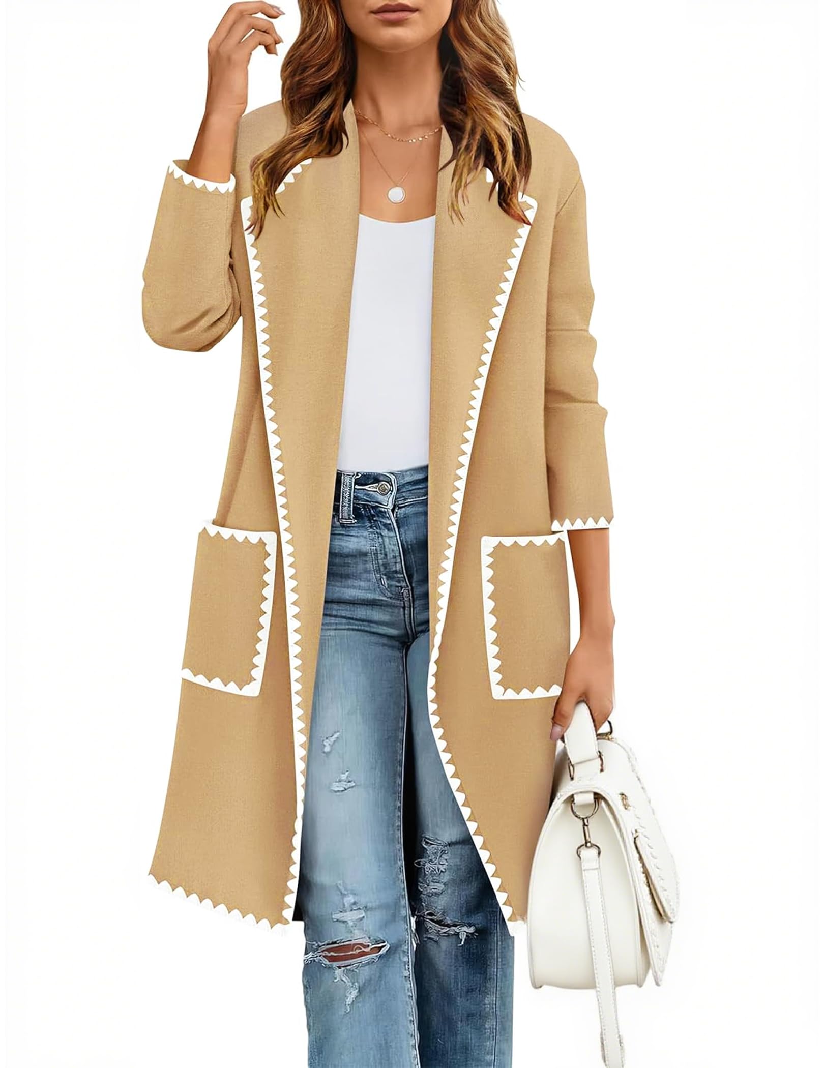 Womens Long Cardigan Sweaters 2025 Fall Fashion Casual Oversized Knit Open Front Coatigan Jacket Coat Outfits