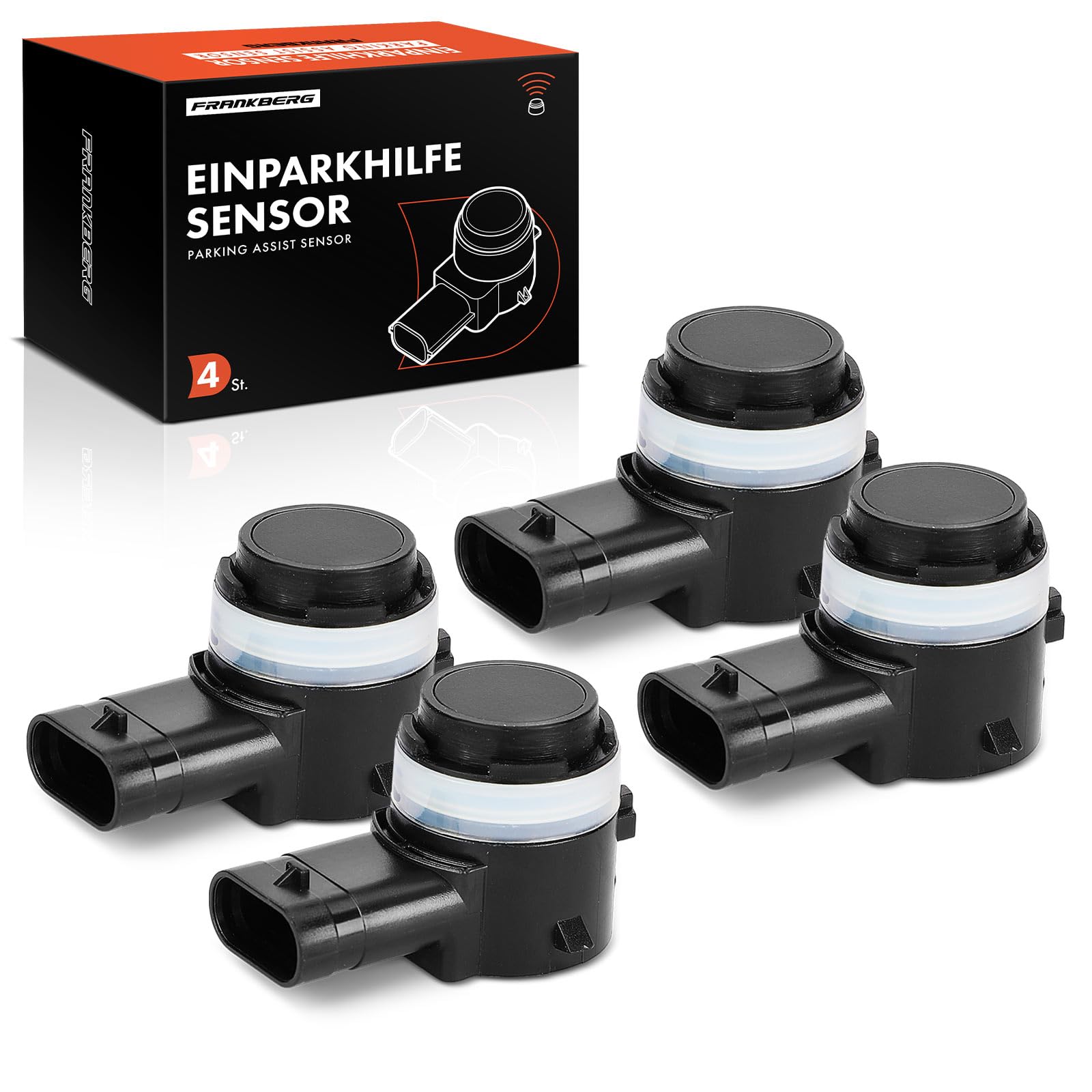 Frankberg 4 sensores de aparcamiento delanteros y traseros 5Q0919275B | Compatible con: T.o.u.r.a.n 5T1, Limusina A3 8VM 8VS, Q3 Sportback F3N, Cruce en T C11 D31, T-R.O.C A11 D11