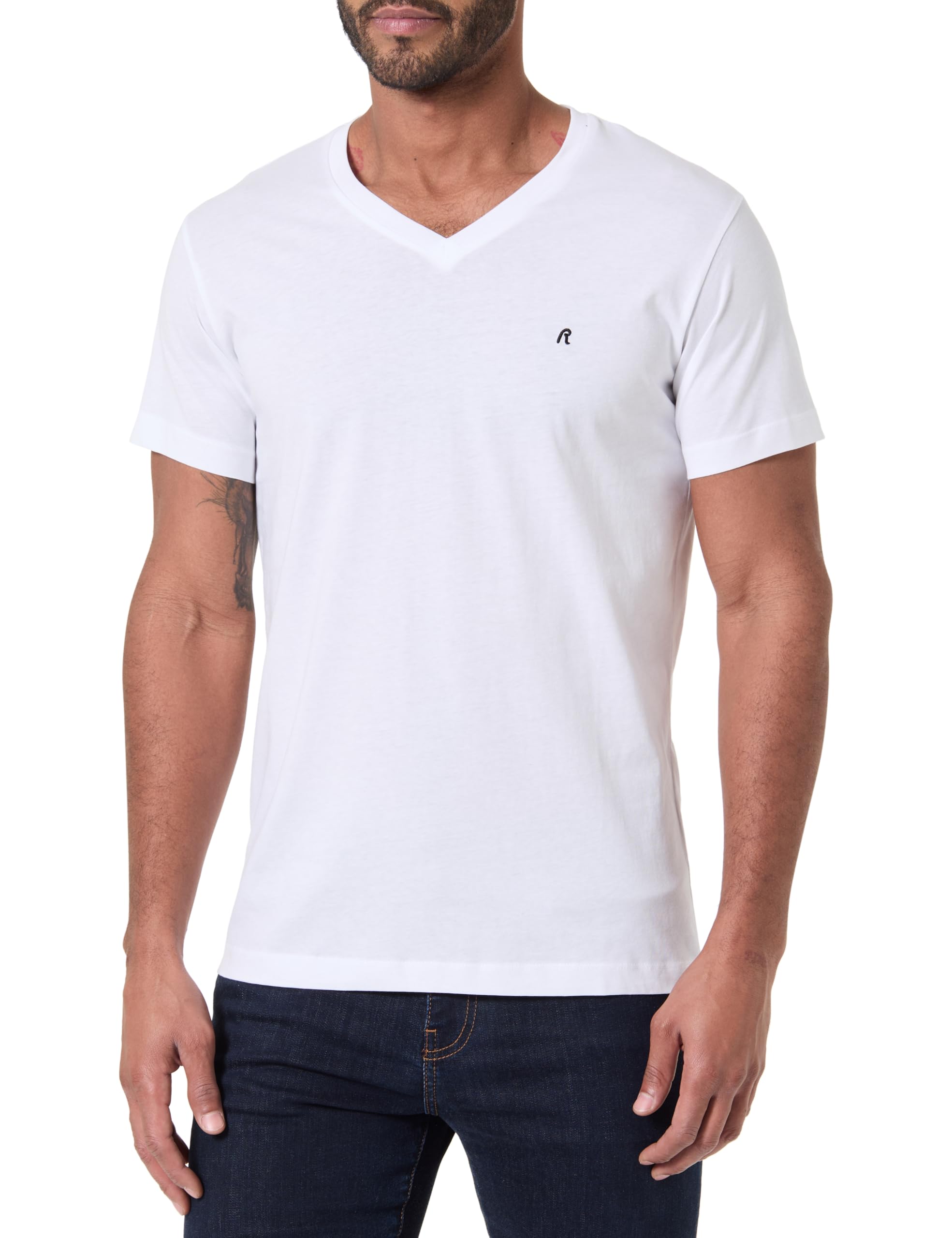Replay Herren T-Shirt Kurzarm mit V-Ausschnitt
