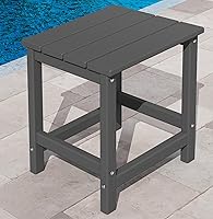 Vista 27 de KINGYES Juego de 2 mesas auxiliares para exteriores, mesa auxiliar Adirondack de doble capa, Aruba