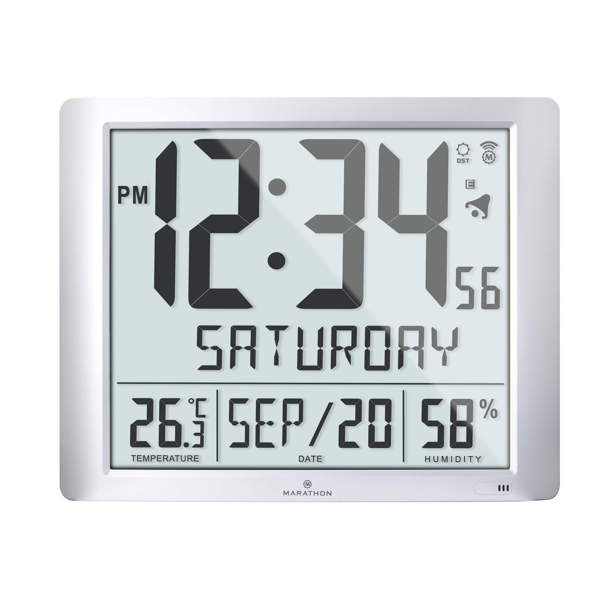 MARATHON Super Jumbo Atomic Wall Clock with Full Date Display and 7