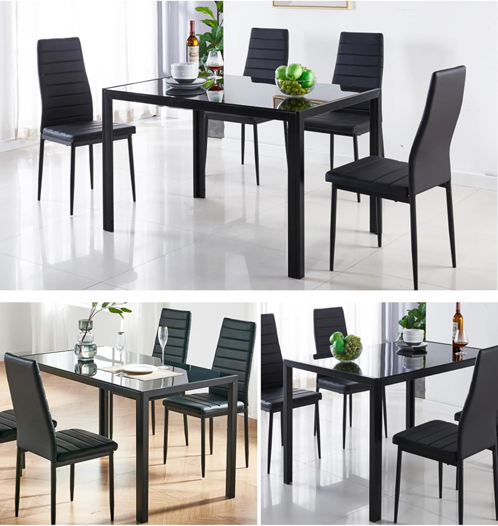 ダイニングテーブル ブラック強化ガラス Amazon｜ガラステーブル ダイニングテーブル 幅110 黒 8mm強化ガラス製