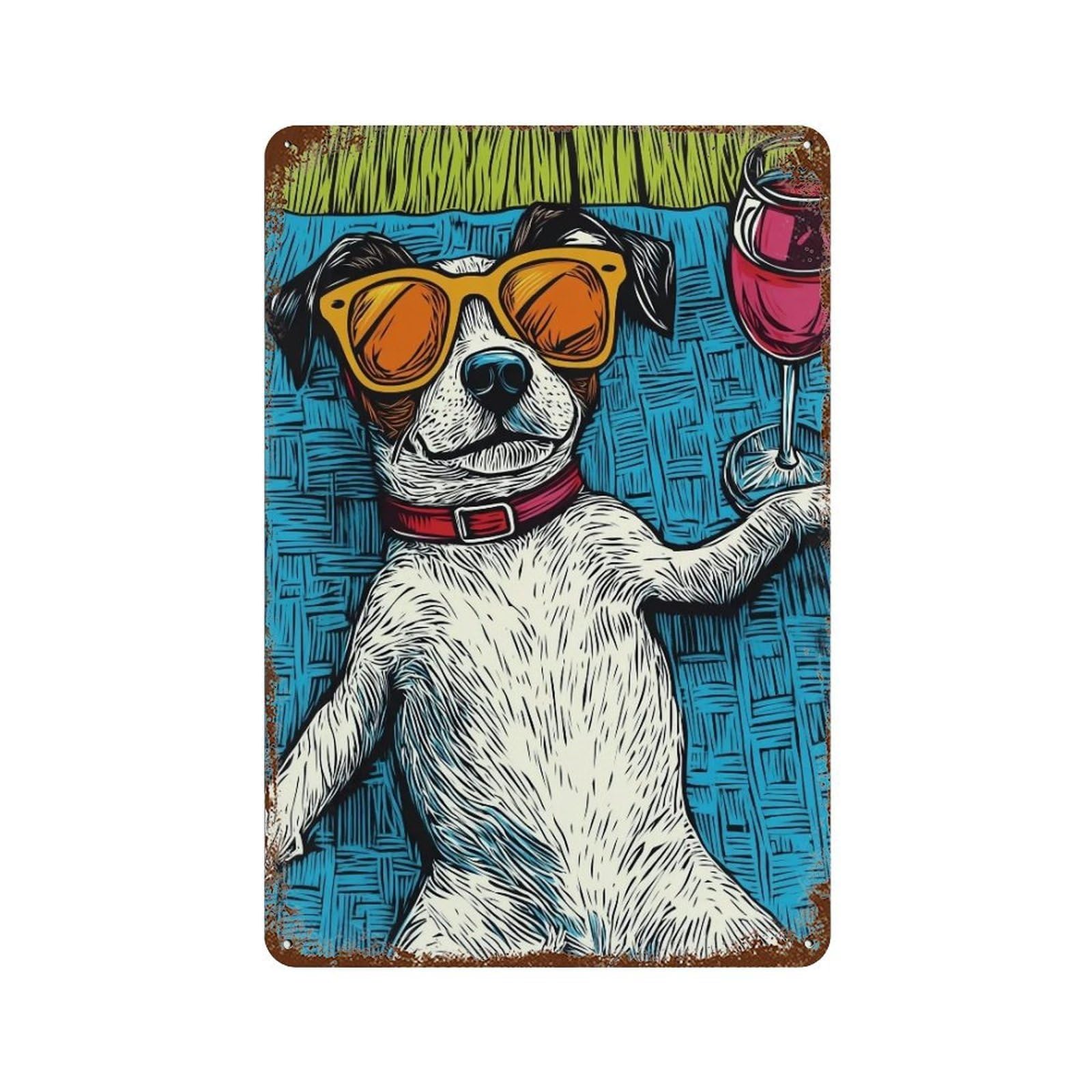 HDURYEYRYY Chill Summer Pup 03 Wall Retro Iron Vintage Art Metal Tin Sign Poster Modern Home Cofffee Club Art Bar Shop Decor 30x20cm