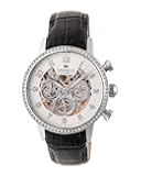 Empress Beatrice Leather Band Watch, Silver/Black, EMPEM2001
