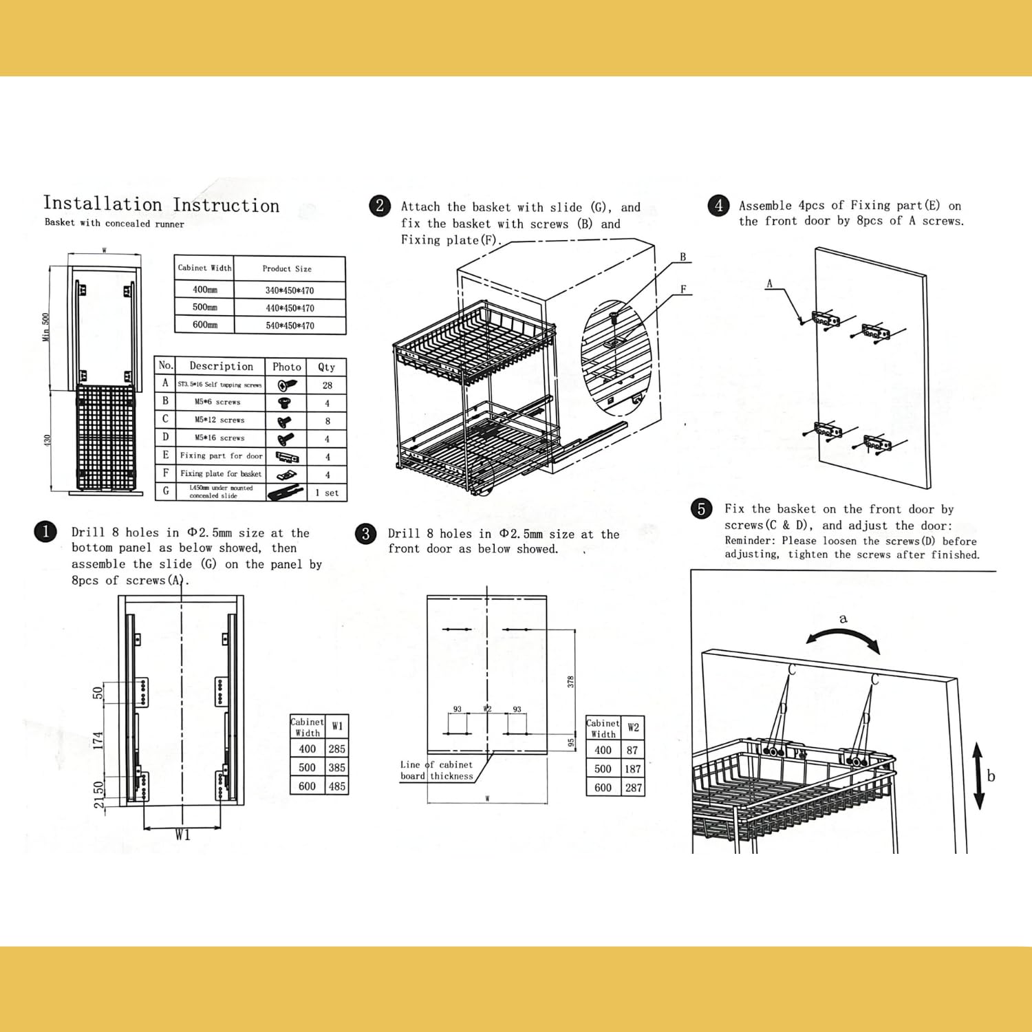 EVOTRADE Panier amovible de cuisine, chariot coulissant amorti en acier inoxydable, extraction totale, porte-bouteilles, bocaux, outils (pour module 15 cm)