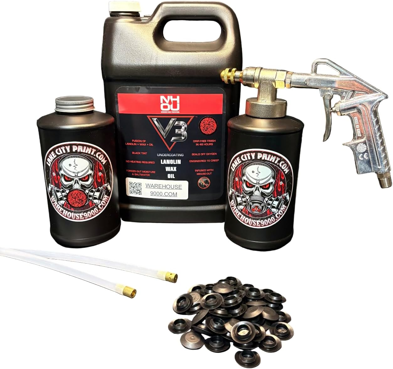 NH Oil V3 Pro Undercoating Gun - 2 Wand Kit (2 B Quart Bottles)