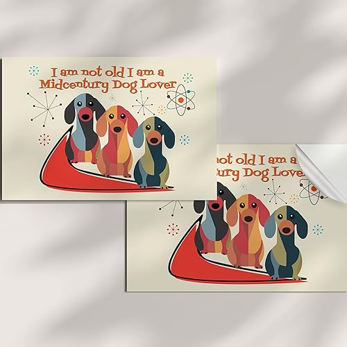 Miniatura 2 de Mid-Century Wall Art with Atomic Dogs Bar Wall Art  Retro Dog & Beer Sticker  Peel and Stick Decor   Printed on a Removable self-Adhesive