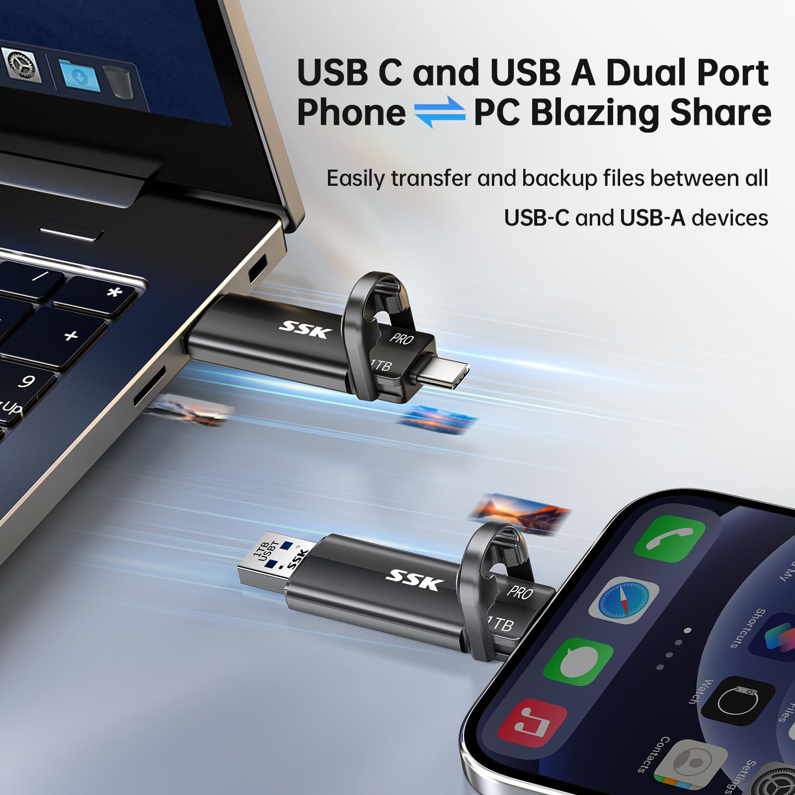 Amazon.com: SSK 1TB USB Flash Drive SSD, External TLC NAND Solid