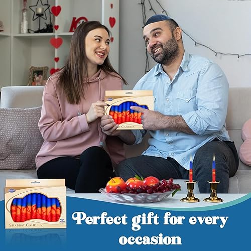 Miniatura 127 de Majestic Giftware /Safed Candles - Paquete de 12 velas Shabat (SC-SHTR-T) Velas tradicionales de Shabat hechas a mano de 5 pulgadas sin goteo Se