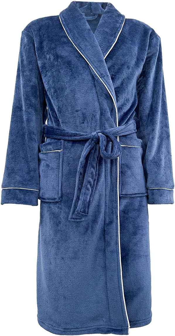 Camesa Roupão Neo Velour Flannel Aveludado 220g/m2 Tamanho P – Marinho