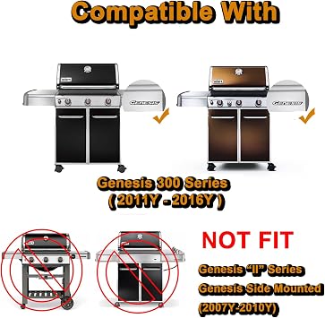 Genesis E-330 Grill Parts Replacement for Weber Genesis 4 Burner E-310 330 E330 E310 S330 S-330 EP310 EP330 Weber 7524 Grates 7620 7621 Flavorizer Bars 62753 Sear Burner Tube 65505 Heat Deflectors