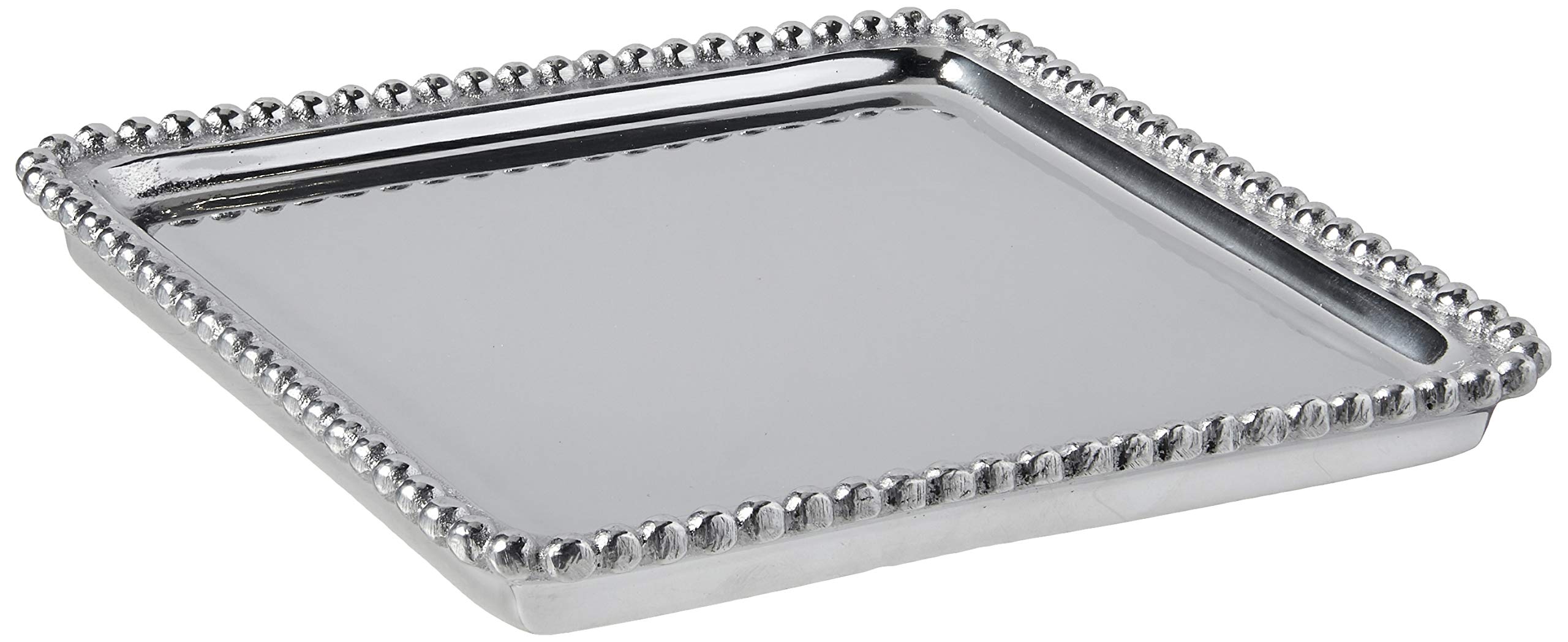Mariposa Beaded Cocktail Napkin Tray, Silver