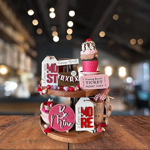 Miniatura 4 de Decoraciones para el día de San Valentín al aire libre decoración de bandeja escalonada juego de 6 piezas decoración de bandeja escalonada bandeja