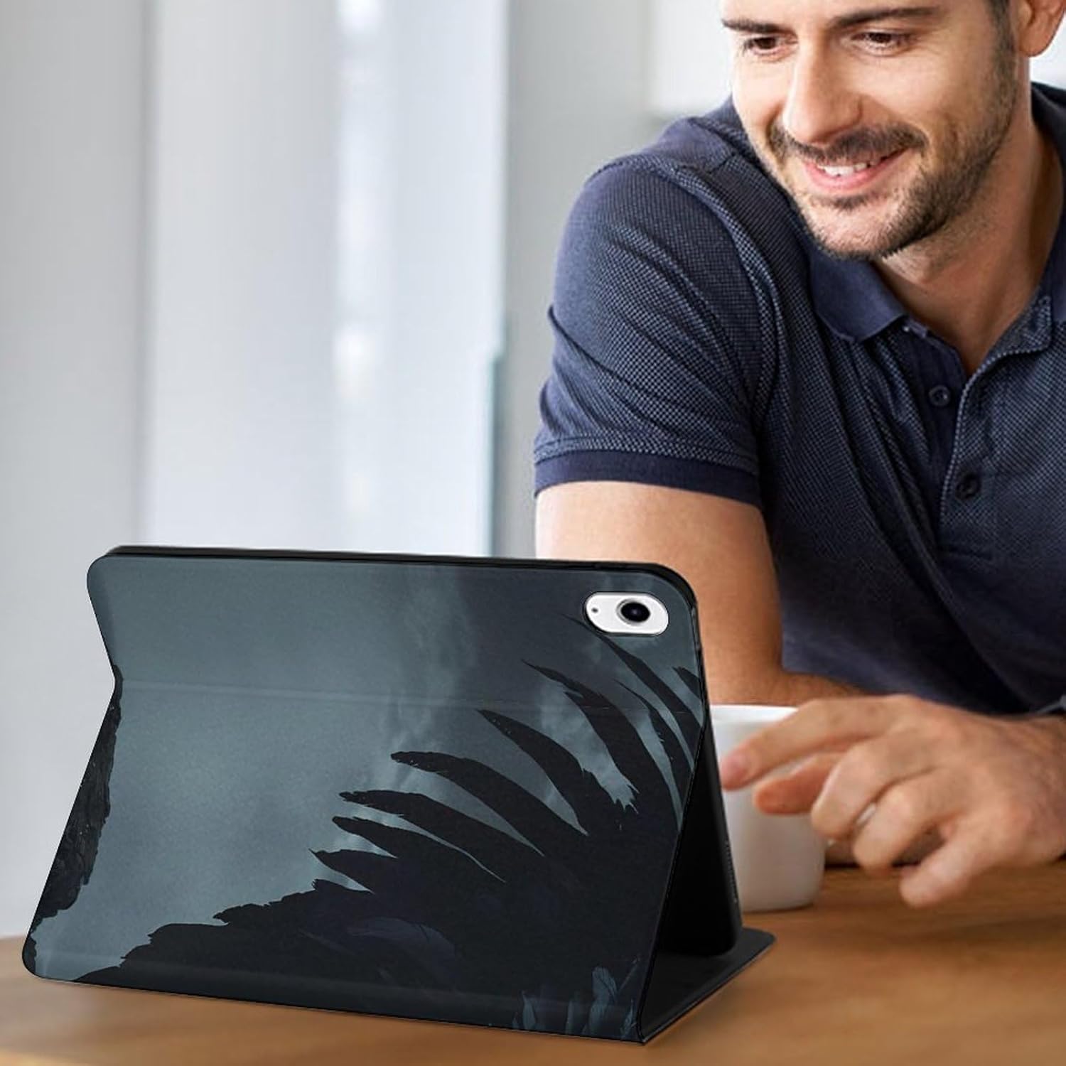 Horror Vampire Devil Grim Reaper Printed Case Trifold Stand Protective Cover Compatible with iPad 10代 (10.9in)