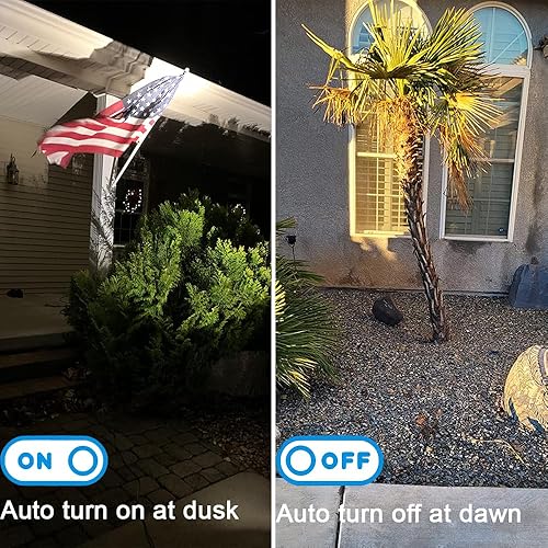 Miniatura 2 de Proyector LED para exteriores de 20 W, del anochecer al amanecer, enchufable con sensor de fotocélula para la bandera de la casa, patio, árbol,