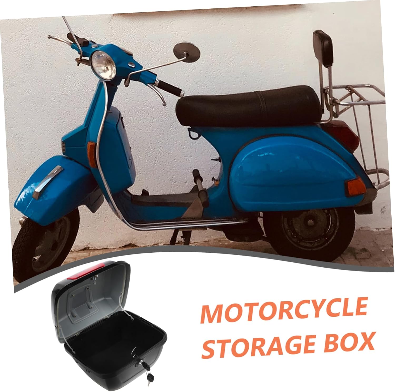 PRETYZOOM Versatile Ev Storage Box Tail Trunk Organizer for Car Scooter Moped Motorcycle Rear Trunk Lock