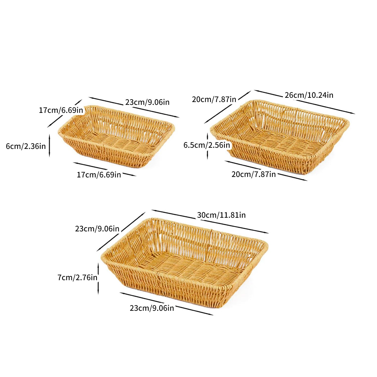 Portable Food Serving Basket Delicate Simulated Rattan Woven Food Serving Basket For Elegant Table Presentation