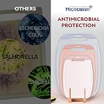 Neoflam Microban Protection Cutting Board 3 Piece Set, Stain & Odor/BPA Free, Reversable Board, Upgraded Larger Juice Groove, Non-Slip EZ Grip Handle, Dishwasher Safe, Pastel