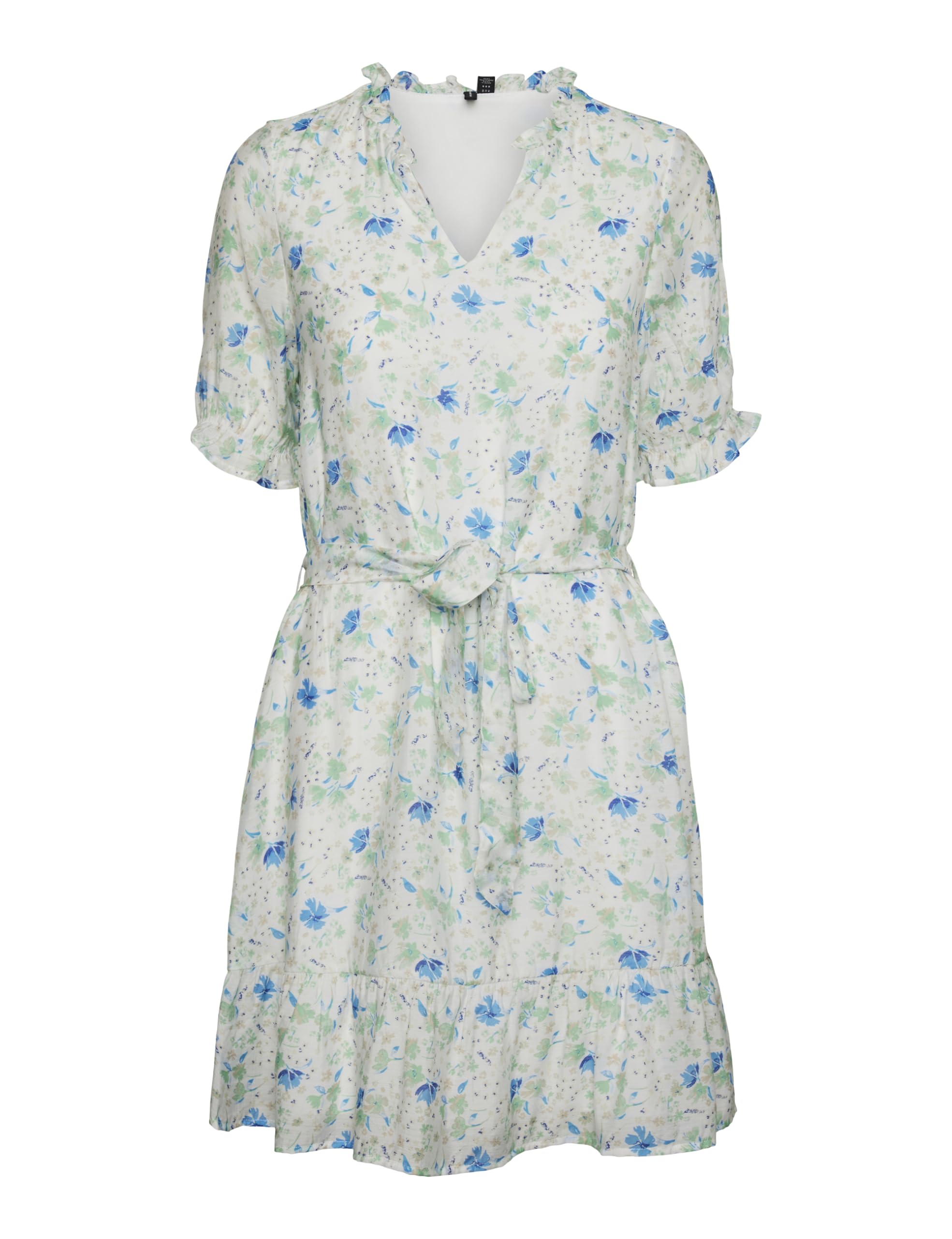 VERO MODA Women's Summer Dress, Snow White/AOP: Kaja, XS