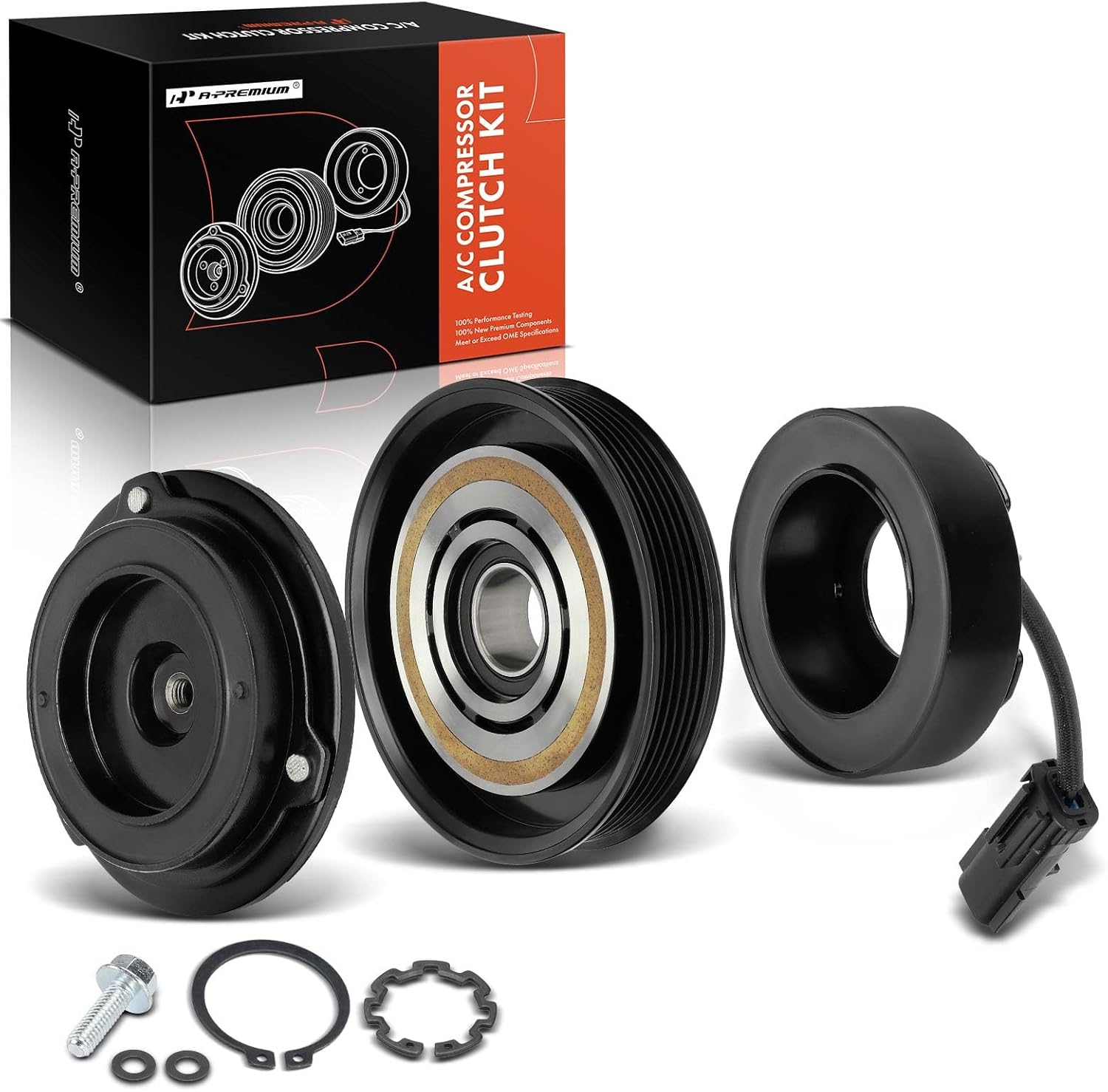 A-Premium Air Conditioner AC Compressor Clutch Kit Compatible with Jeep TJ Series Wrangler, TJ, 2003 2004 2005 2006, 2.4L