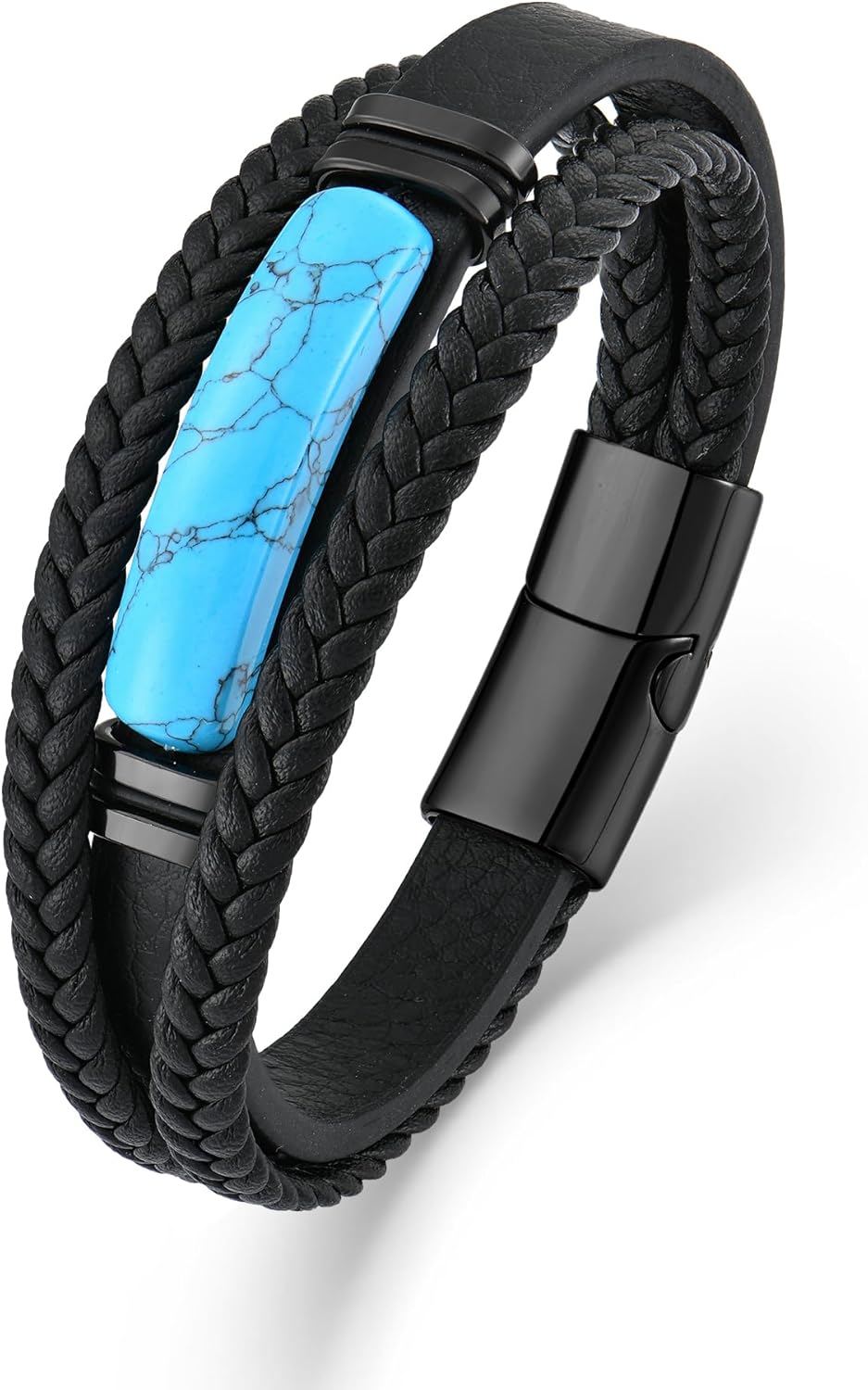 Turquoise Bracelet for Men Leather Men Bracelet