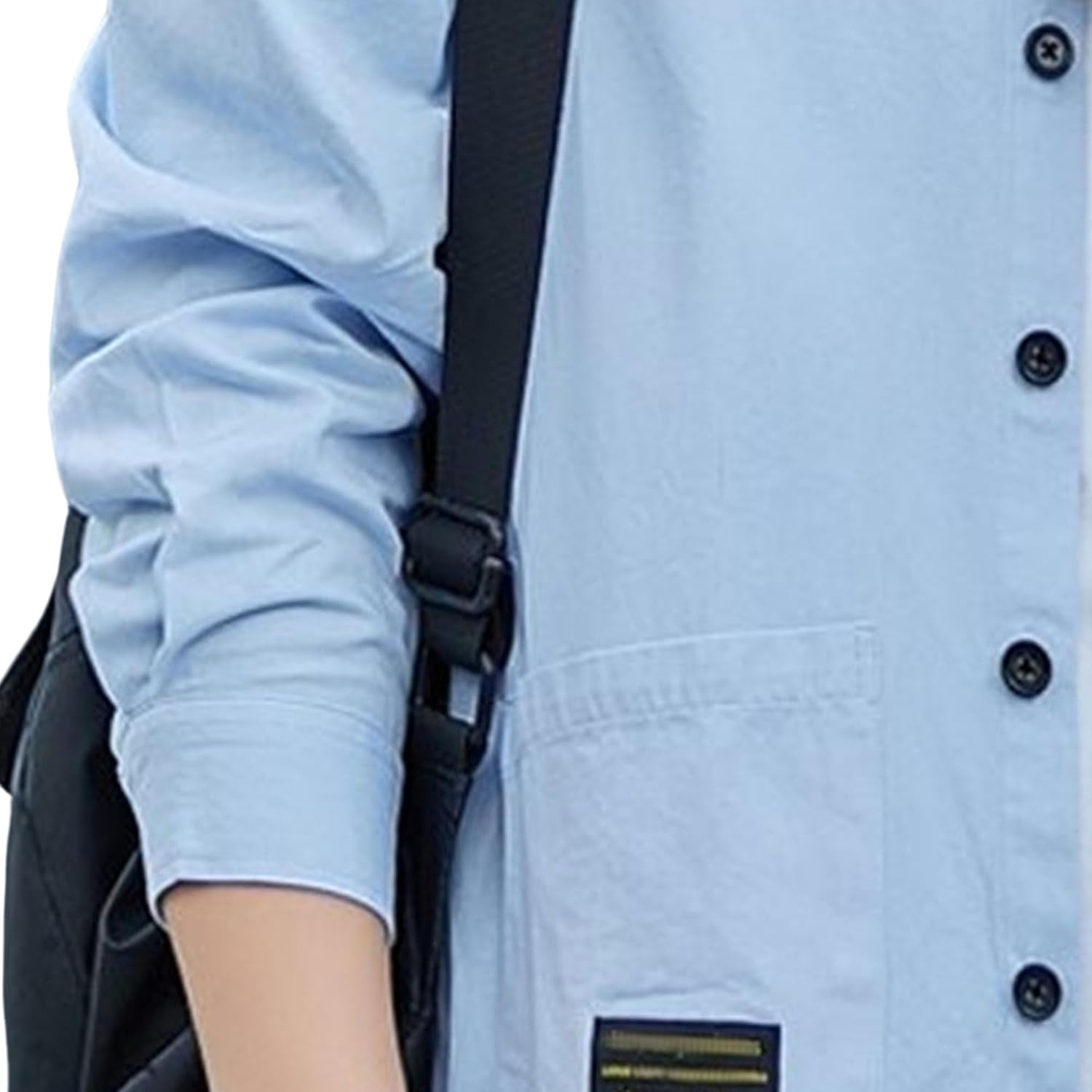 Maiyifu-GJ Men's Long Sleeve Denim Shirts Cotton Lightweight Casual Button-Down Shirt Spring Fall Trucker Jean Jacket