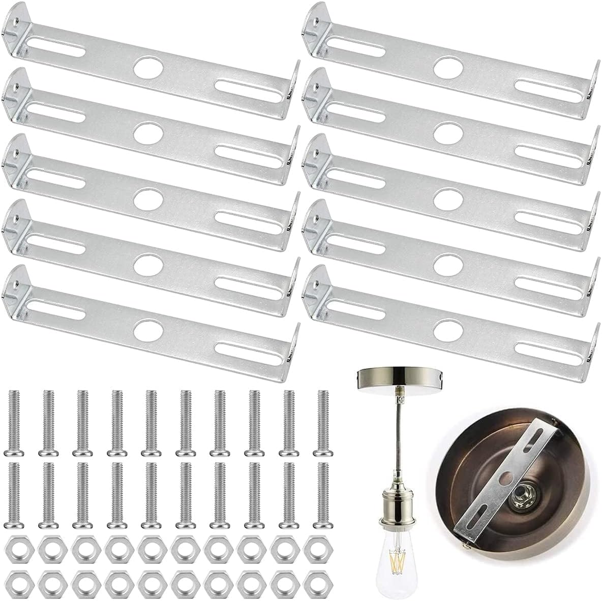 Plaque de Suspension pour Plafonnier, Xiuyer 10pcs Support de Lustre 115mm Plaque de Fixation
