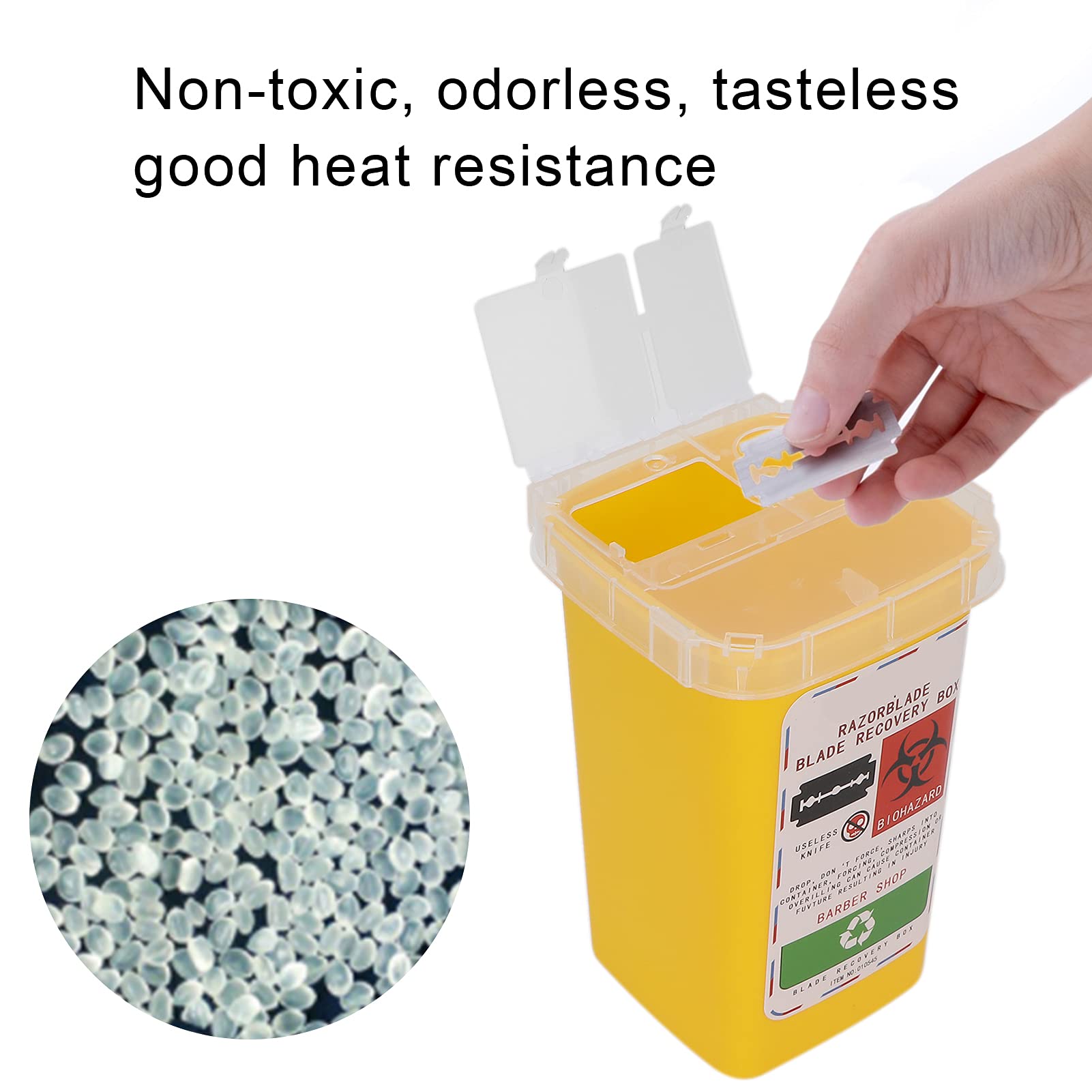 Contenitore smaltimento lame barba plastica dura giallo