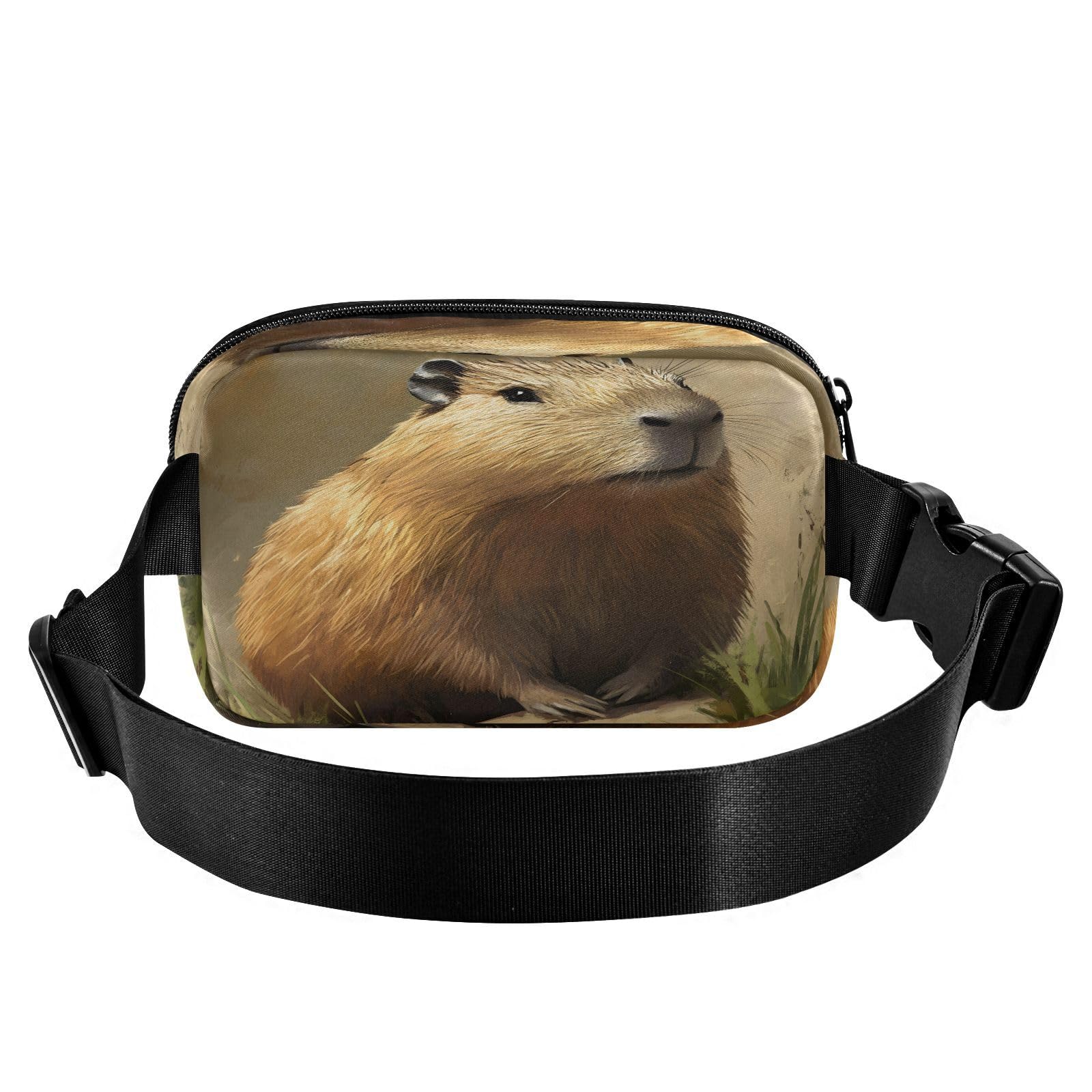 CEBUGI Hiking Mini Waist Packs for Men Women,Groundhog Fashion Water Resistant Fanny Packs with Adjustable Belt for Workout Traveling Running