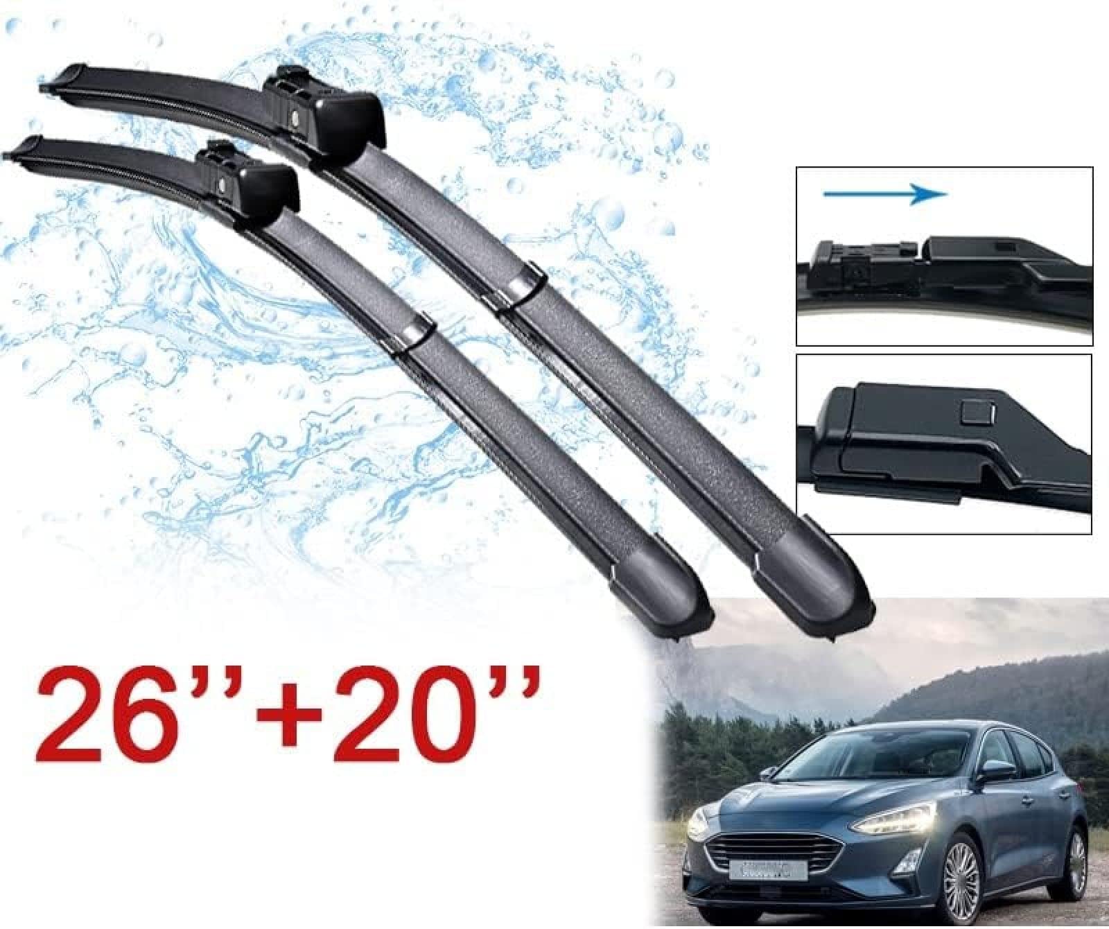 Set Tergicristalli Anteriori E Posteriore Per Ford Focus 4 MK4 2018-2020 - 26"+20"+11"