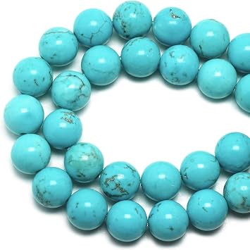 Natural Teal Turquoise Stone Gem Round Loose Beads 8mm, 44-47pcs