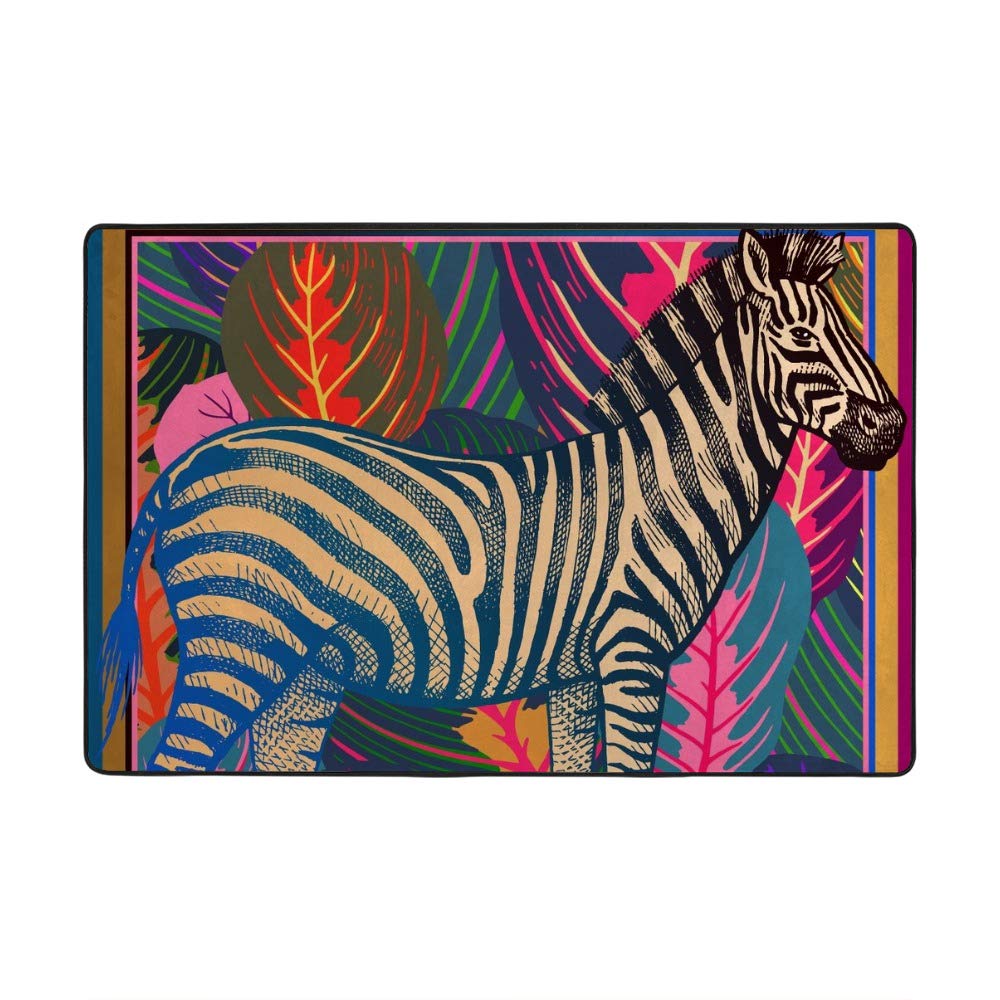 Tapis zèbre velours Ruchen 152x99 cm imprimé animal africain