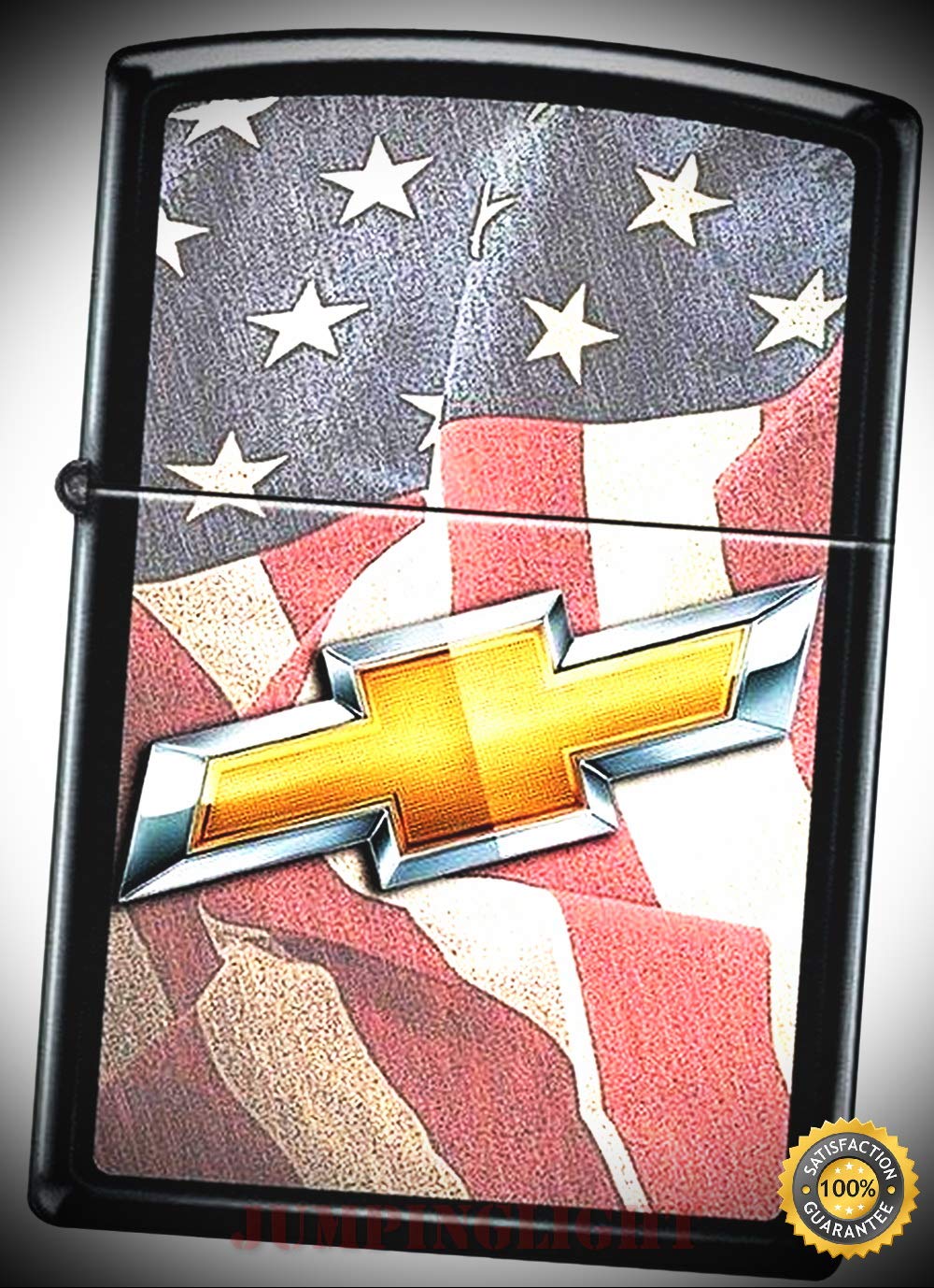 ZO16230 Chevy USA Lighter Black 2.25''x1.4375'' - Premium Lighter Fluid (Comes Unfilled) - Made in USA!