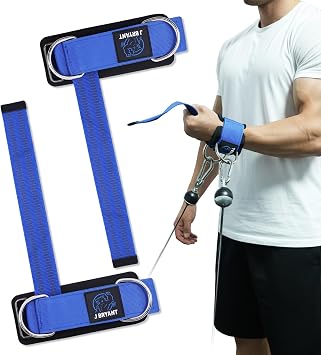 Wrist Cuffs Weight Lifting Straps with Sliding Dual D-Rings Adjustable Wrist Support for Cable Machine & Arm Training