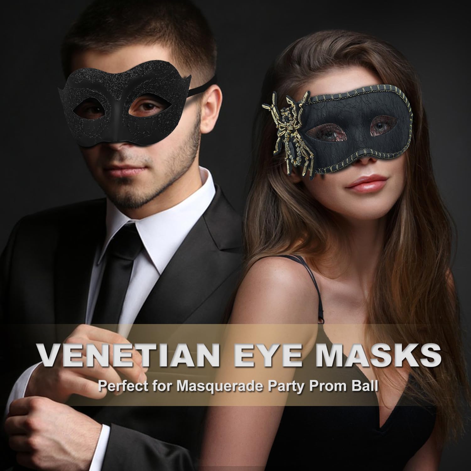 Masquerade Mask for Women Men Couple Venetian Halloween Masks for Mardi Gras Costume Party Prom Ball - Image 8