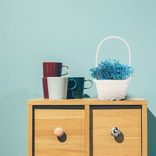 Miniatura 5 de jojofuny Cesta de flores de plástico 3 piezas, estilo pastoral, forma de corazón, blanco