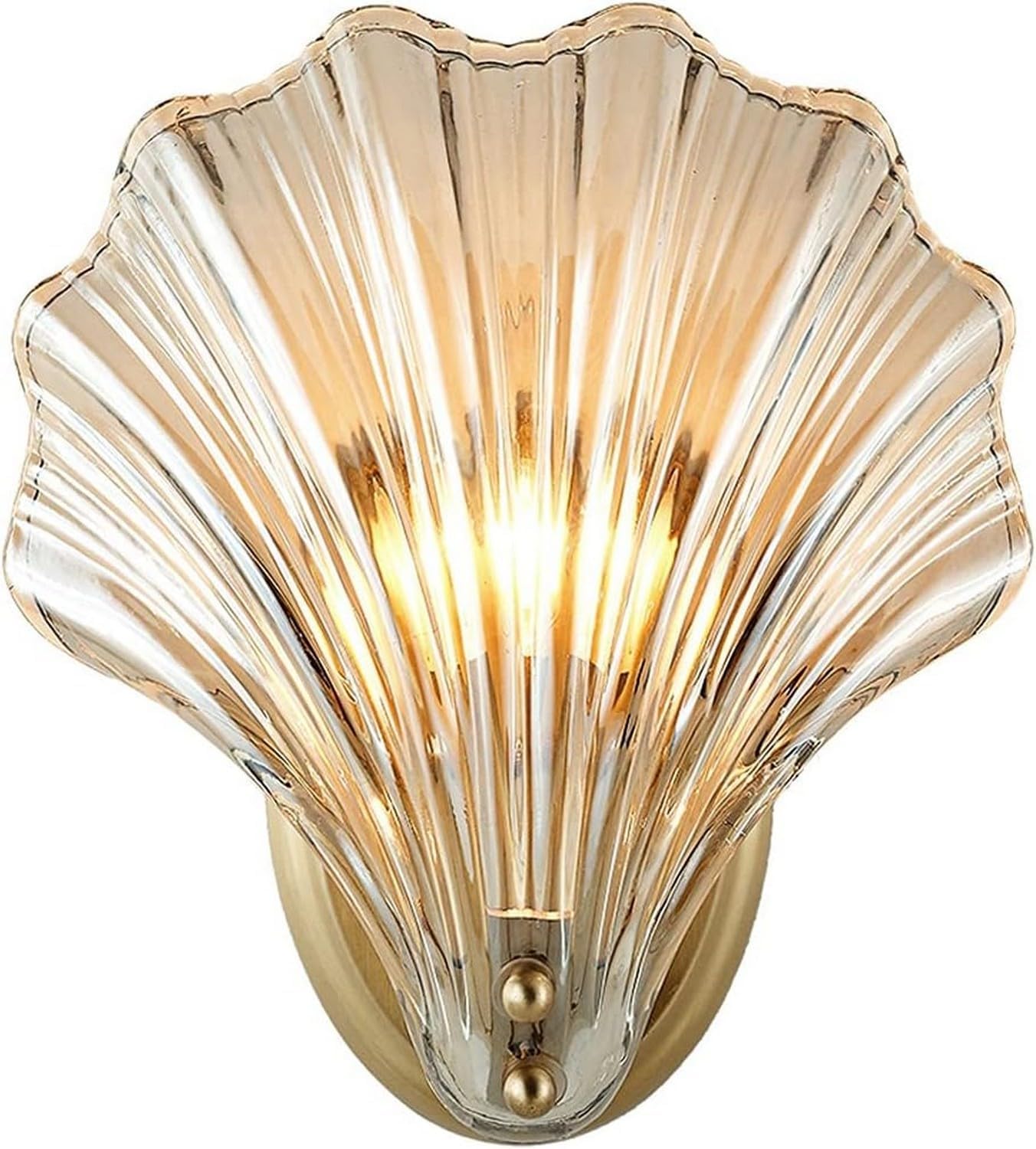 Olskfuh Light Wall Wall Lamp American Shell Copper Living Room Wall Lamp Modern Minimalist Bedroom Bedside Decorative Ing Wall Bedside Decor Lamp, Wall Sconces,