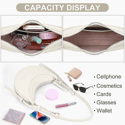 Miniatura 5 de Bolsa de sillín para mujer, bolso de hombro Crescent, bolso cruzado de moda, bolso Hobo