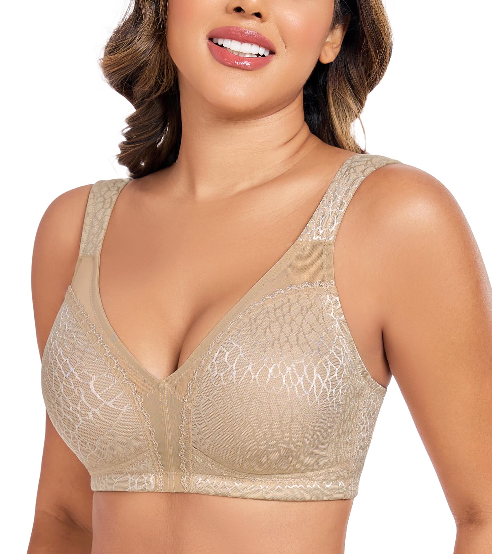 Minimizer Bra Donna Senza Ferretto Taglie Grandi Coppe Intere Senza Imbottitura Comfort sulla Schiena Morbido Elasticità Senza Ferretto