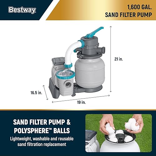 Miniatura 5 de Bestway APX 365 - Piscina redonda sobre el suelo de 18 x 52 pulgadas, juego de piscina enmarcada para patio trasero al aire libre con bomba de