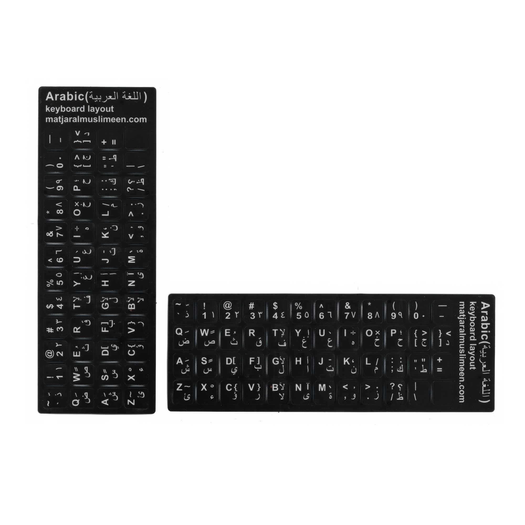 [Arabic-English] Arabic Keyboard Sticker for Laptop, Arabic English Replacement Stickers (1, White Font on Black)-picture-19